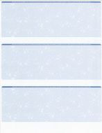 100 Sheets - 300 Checks  Blank Check Stock Paper - Blue - Three (3) on a Page